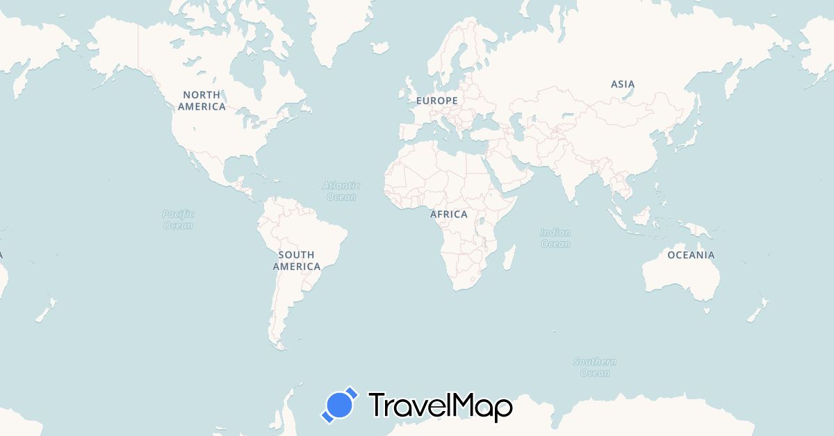 TravelMap itinerary: driving, bus, boat, avion in France, Guadeloupe (Europe, North America)